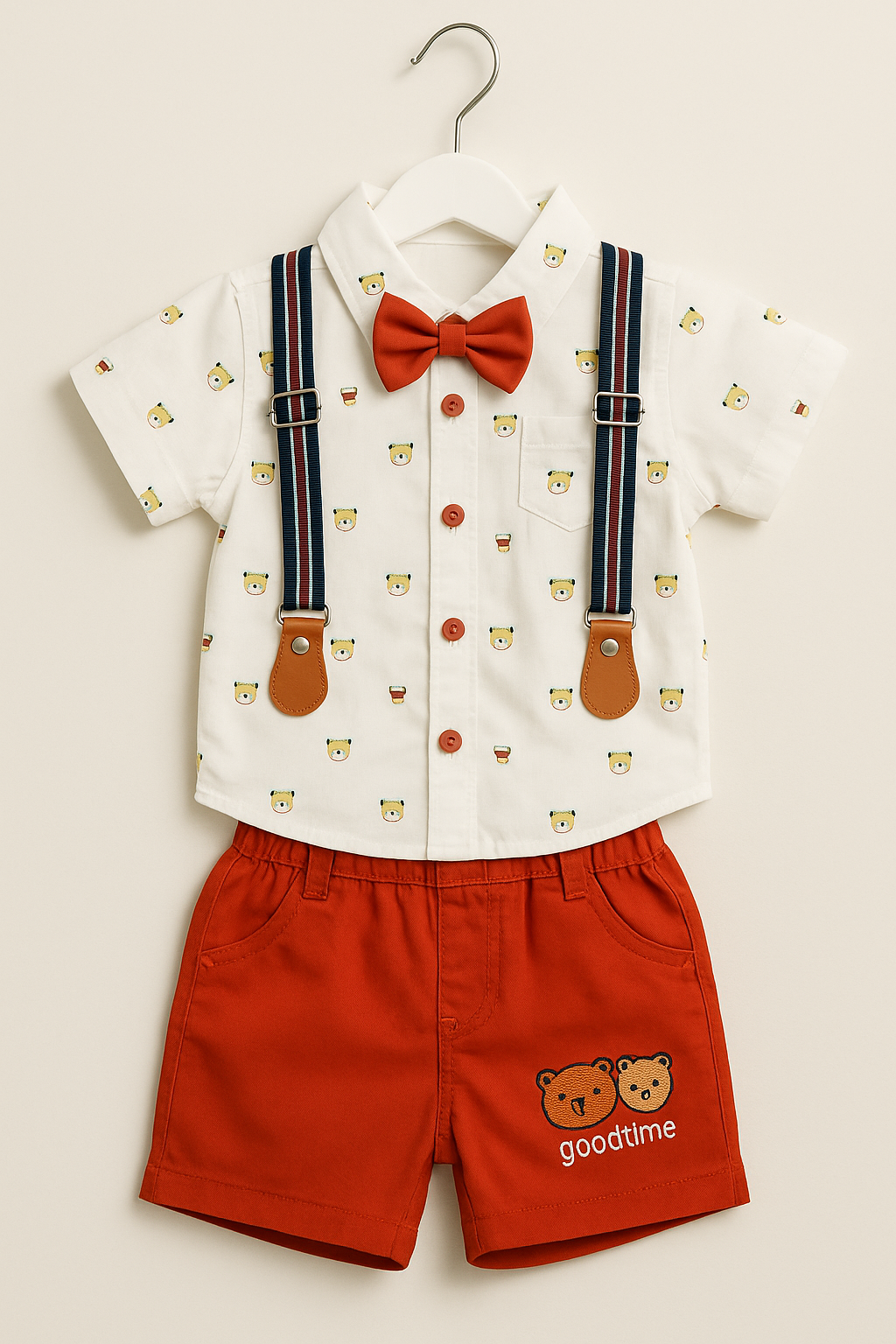 Cute Suspender Outfit-Red