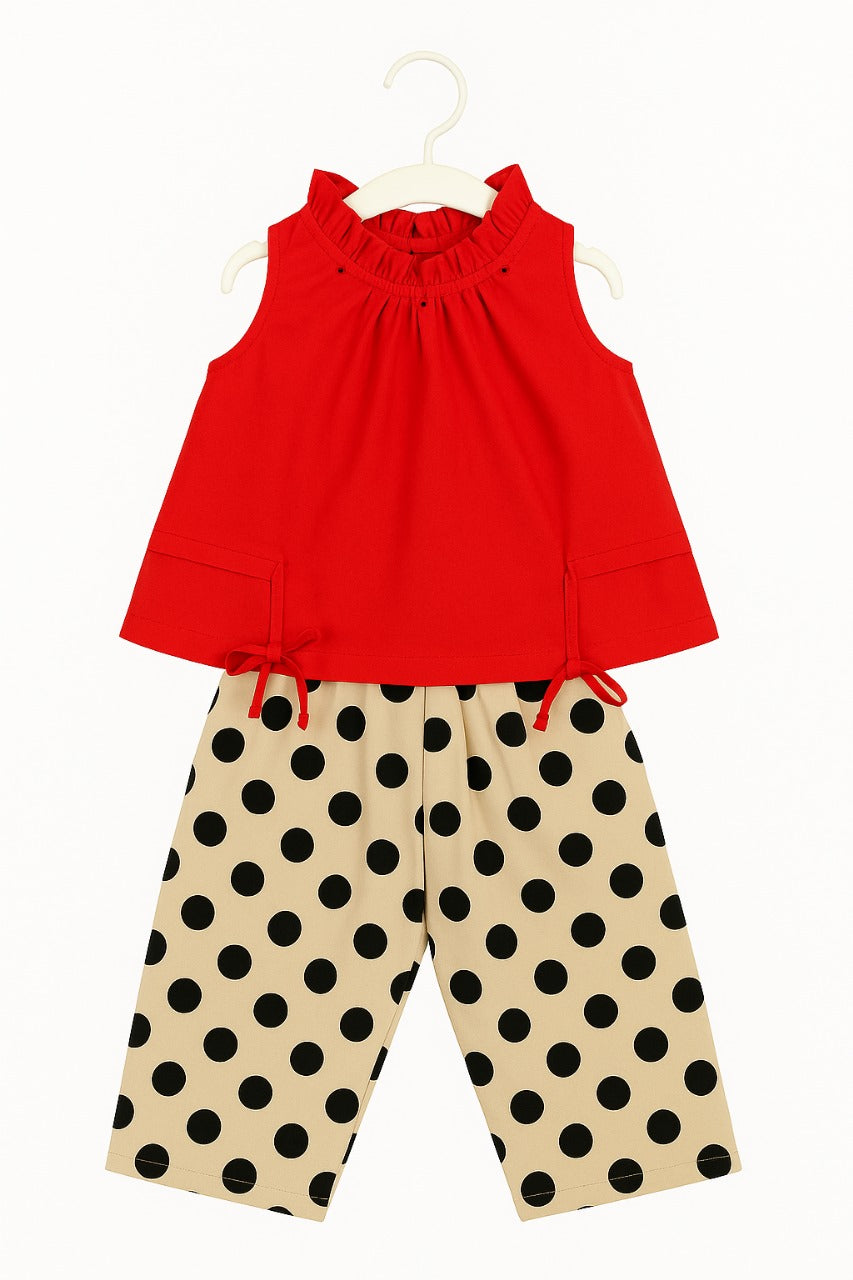 Cute Polka Dot Top & Pants Outfit
