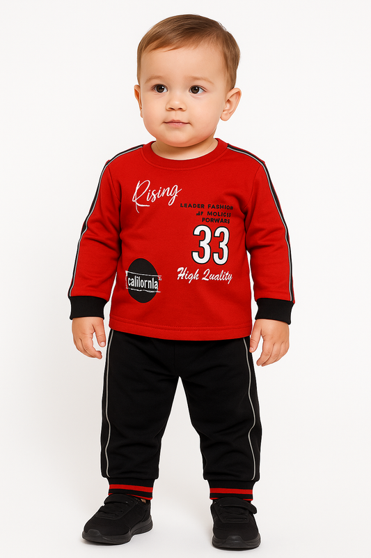 “Rising 33” Baby Tracksuit - Red