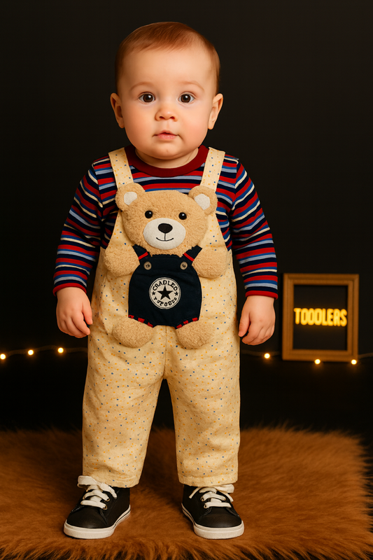 Bear Romper set with shoes-skin