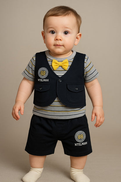 Smart Baby Boy Bow Tie Suit Set