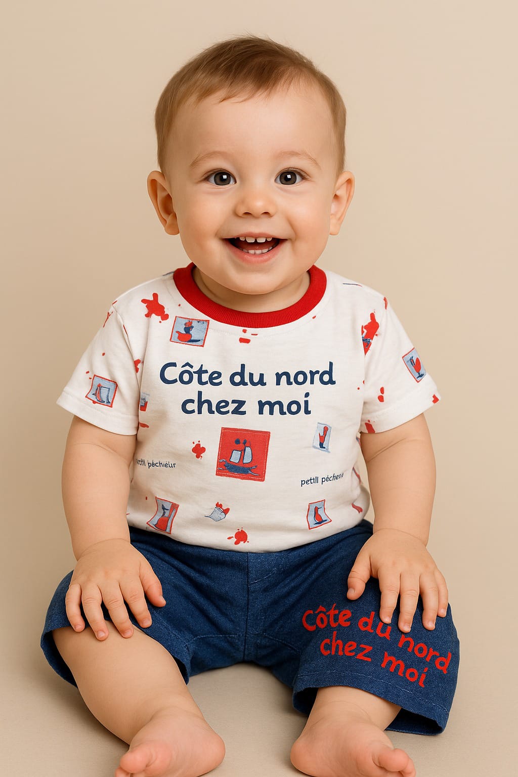 “Côte du Nord chez Moi” 2-Piece Baby Tee & Shorts Set
