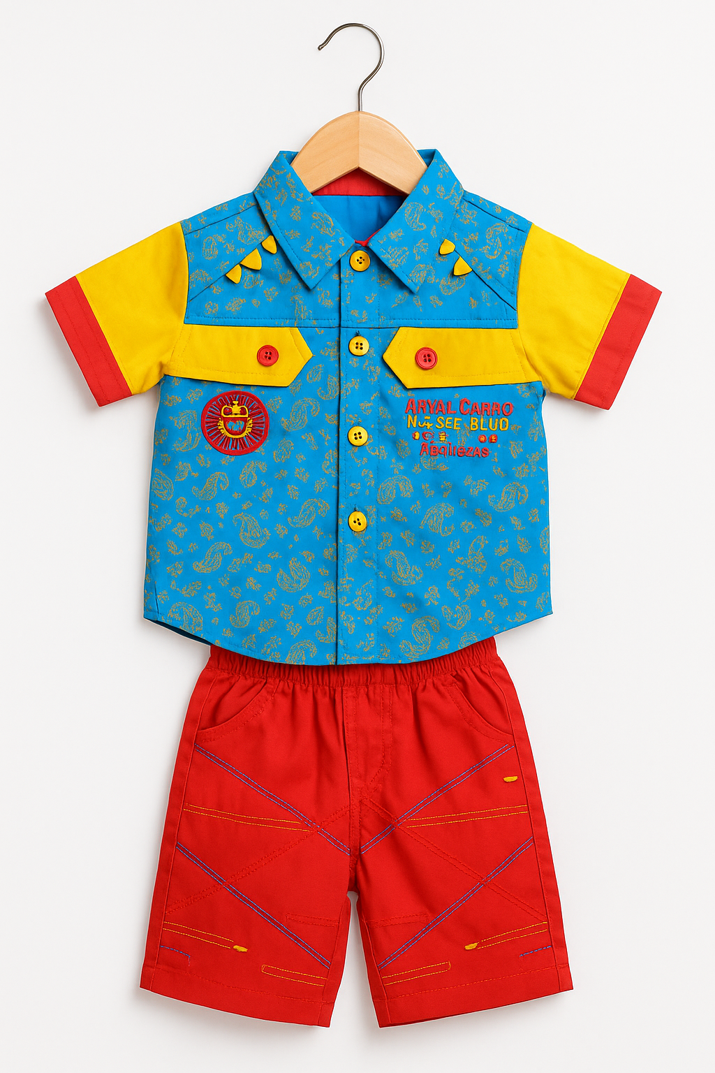 Baby Shirt & Cargo Shorts Set Cotton - Blue