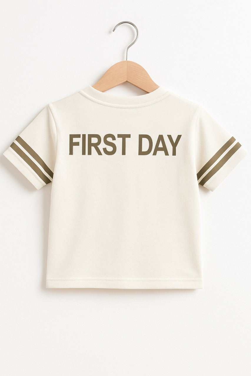 Fantasy “First Day” Adventure Tee & Olive Cargo Shorts Set-Mehndi