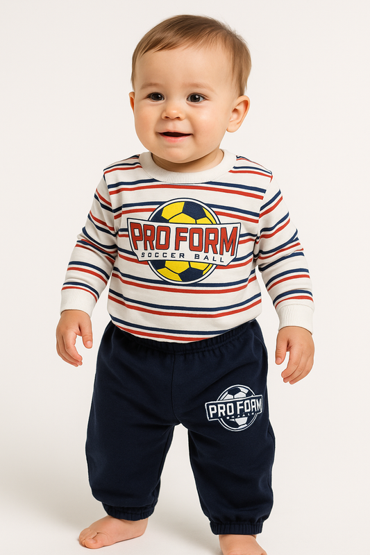 “Pro Farm Soccer Champ” 2‑Piece Baby Outfit - Blue