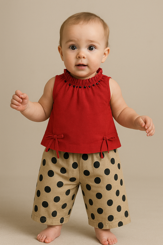 Tunic Top & Polka Dot Palazzo Red