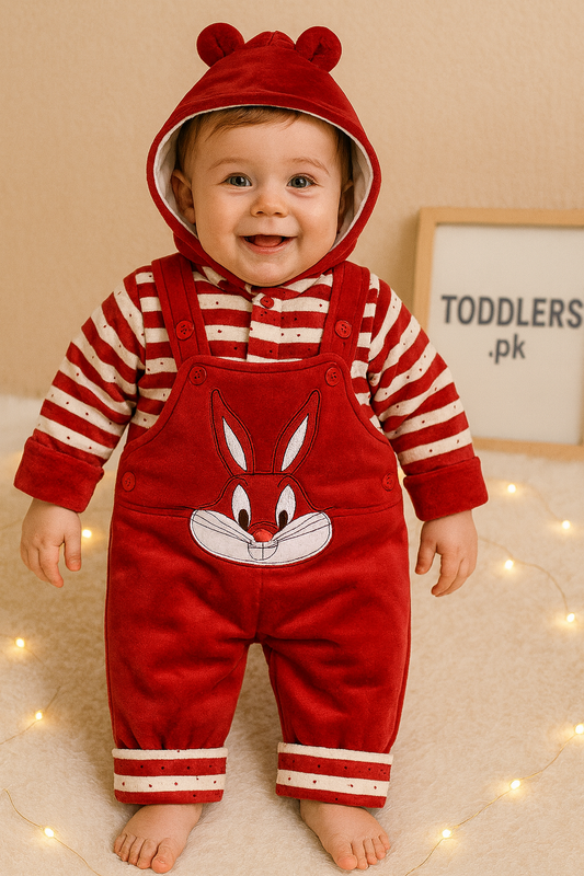 Duffle Romper Set -  Red